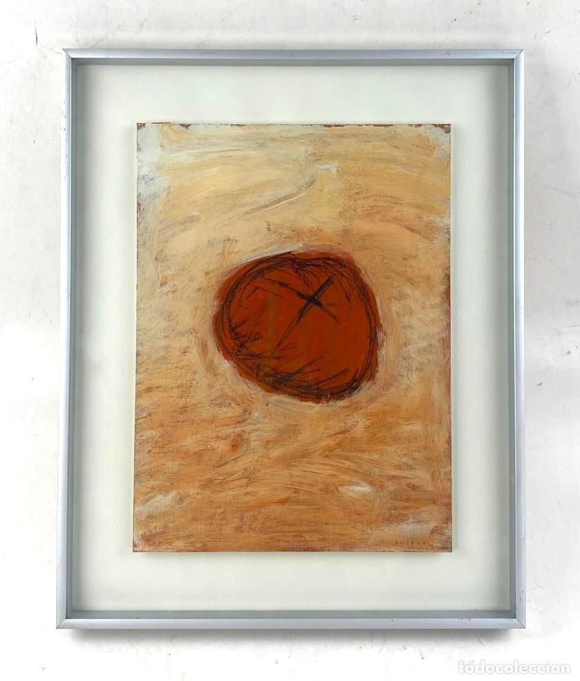 Art: Andreu Buenafuente, tomate, t&eacute;cnica mixta, pintura acr&iacute;lica y carboncillo, firmado, con marco.