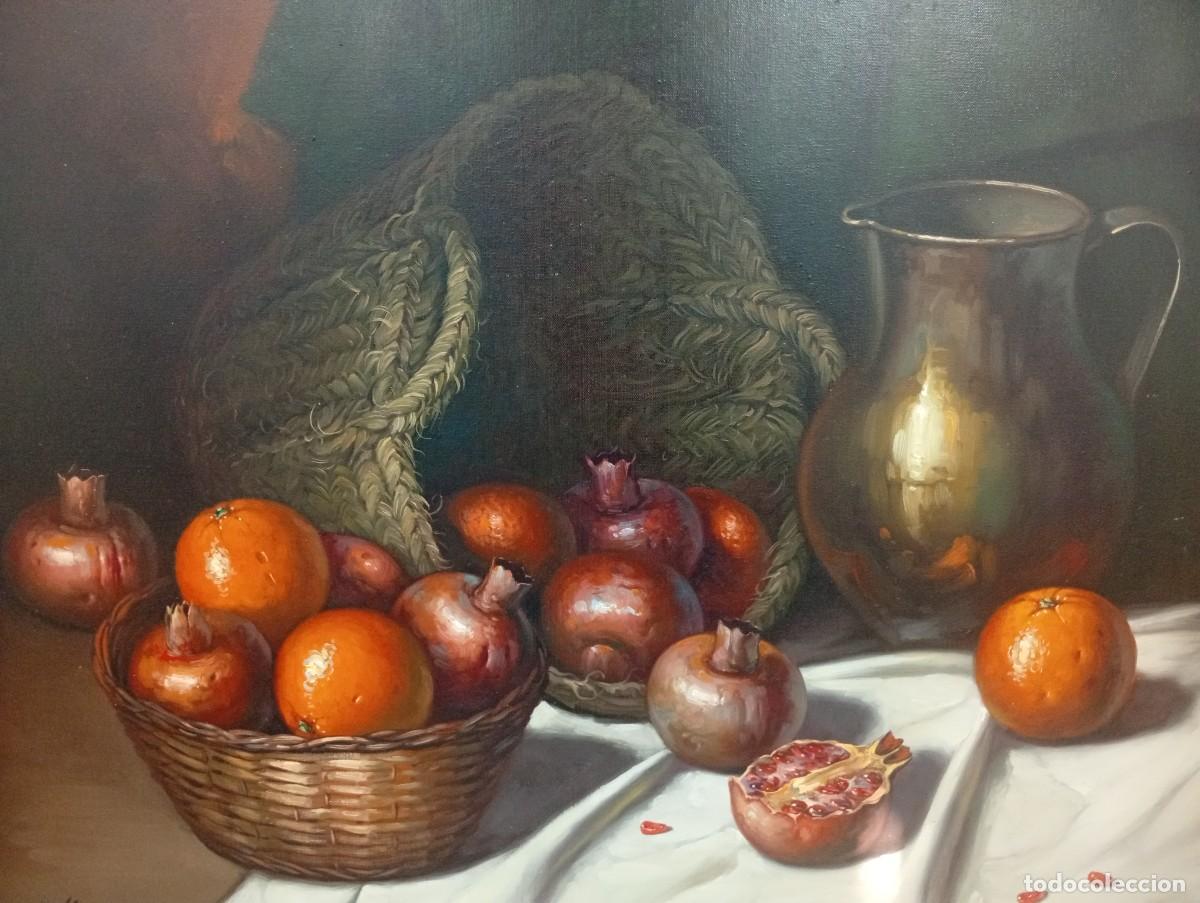 Arte: J. RIPOLL - Bodeg&oacute;n de granadas, naranjas y jarra de lat&oacute;n - 106 x 93 cm