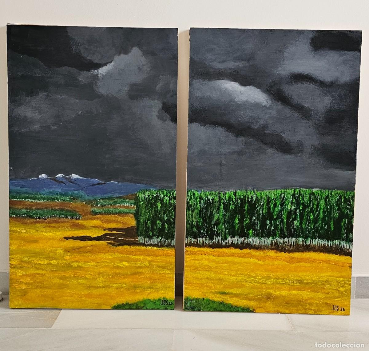Arte: Pareja de cuadros en acr&iacute;lico de paisaje original