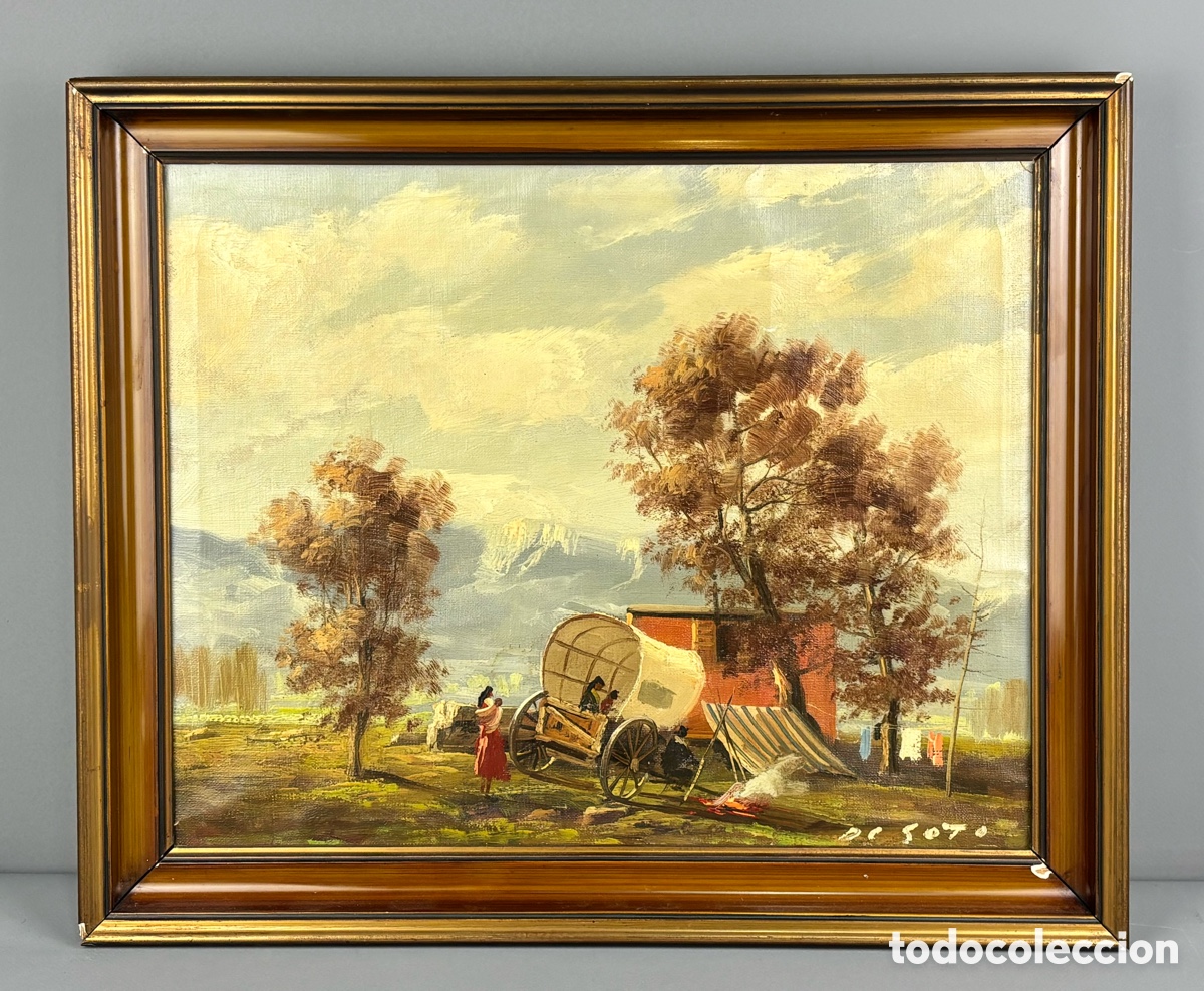 Arte: Rafael Fern&aacute;ndez de Soto (1915&ndash;1984)- CAMPAMENTO NOMADA, 1953 - OLEO SOBRE TELA