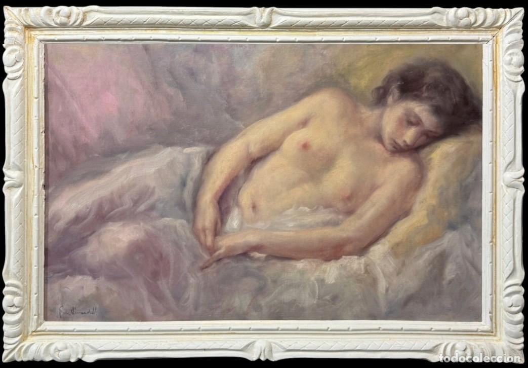 Art: Elegante desnudo de mujer tumbada - Roser Vinardell (1941)
