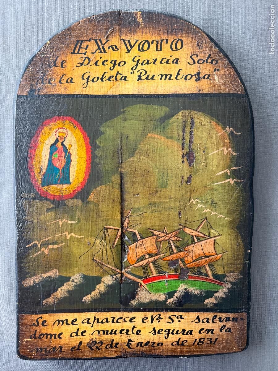 Art: Exvoto mar&iacute;timo espa&ntilde;ol &ndash; Goleta &ldquo;Rumbosa&rdquo;, Diego Garc&iacute;a Soto &ndash; 22 de enero 1831 , &Oacute;leo , R 204