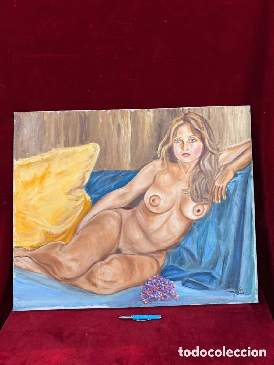 Art: Precioso cuadro al oleo,Desnudo Feminino,firmado!