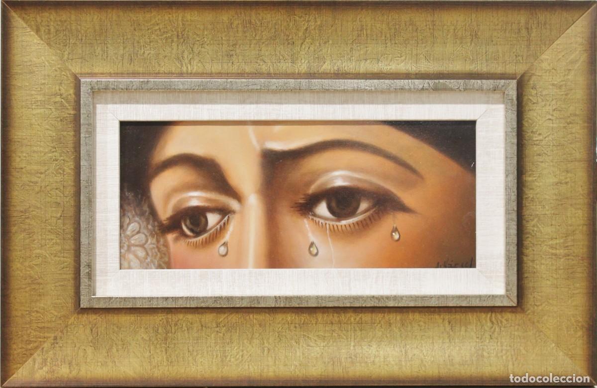 Kunst: Ojos Macarena - Rafael Ark&aacute;ngel - &Oacute;leo sobre tabla
