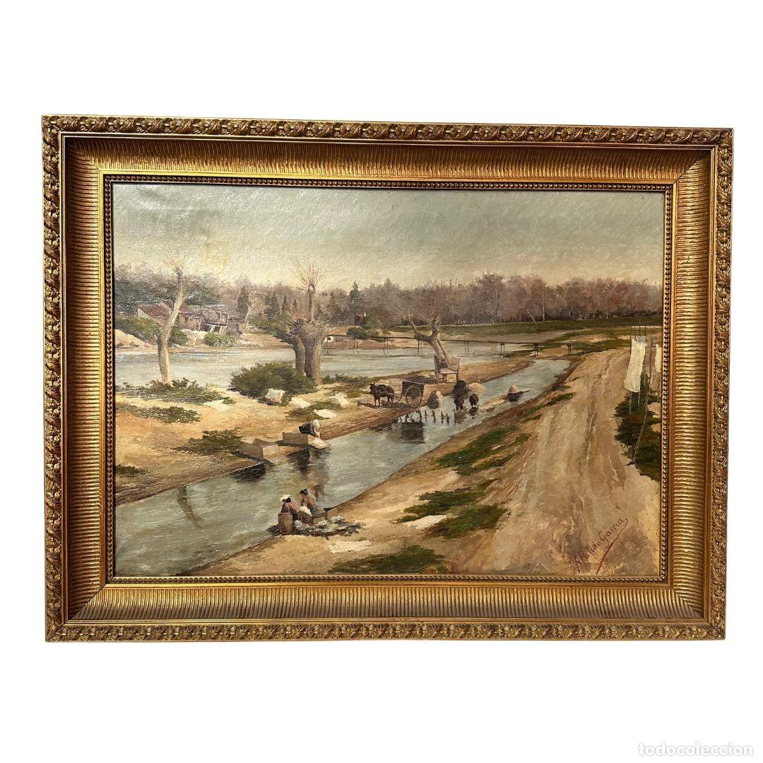 Kunst: &ldquo;Lavanderas del Manzanares&rdquo;, Escuela Madrile&ntilde;a, costumbrismo, p. s. XX &ndash; Espa&ntilde;a