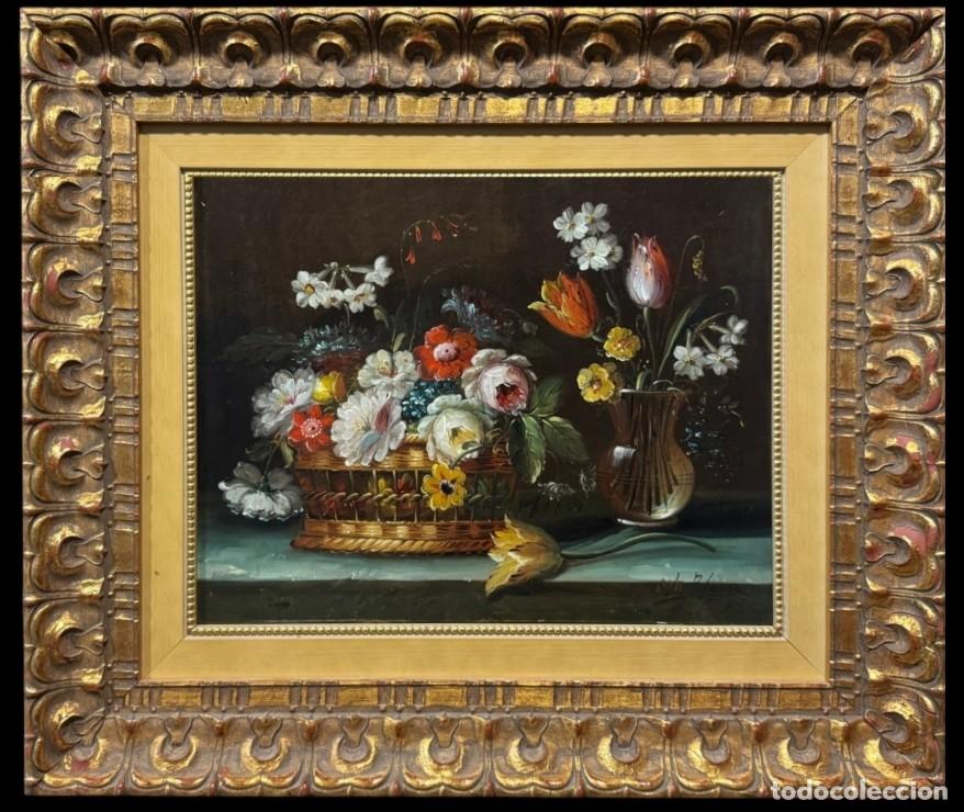 Arte: Lorenzo Blanco (1955) - Elegante cesta de flores II
