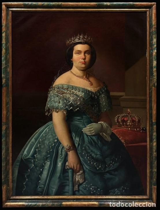 Arte: Federico de Madrazo (1815-1894), Taller de - Retrato de Isabel II, Reina de Espa&ntilde;a - Formato XL
