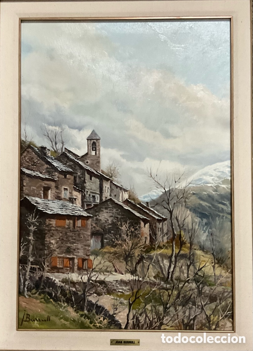 Art: JOAN BURRULL QUER (1929-2016) &ndash; PAISAJE DE MONTA&Ntilde;A NEVADO &ndash; &Oacute;LEO SOBRE LIENZO &ndash; 1978
