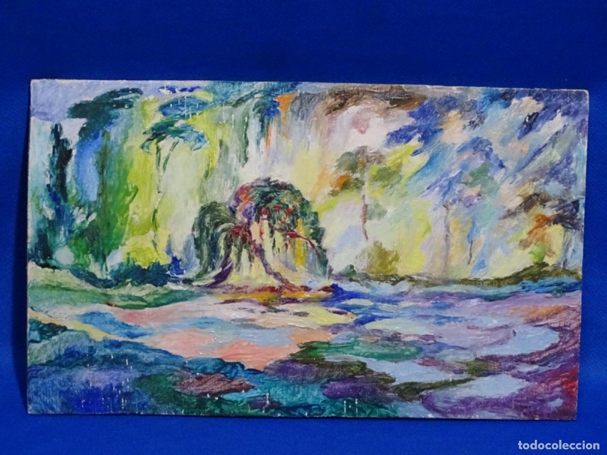 Art: &Oacute;LEO SOBRE TABLEX ANONIMO. PAISAJE COSTERO.