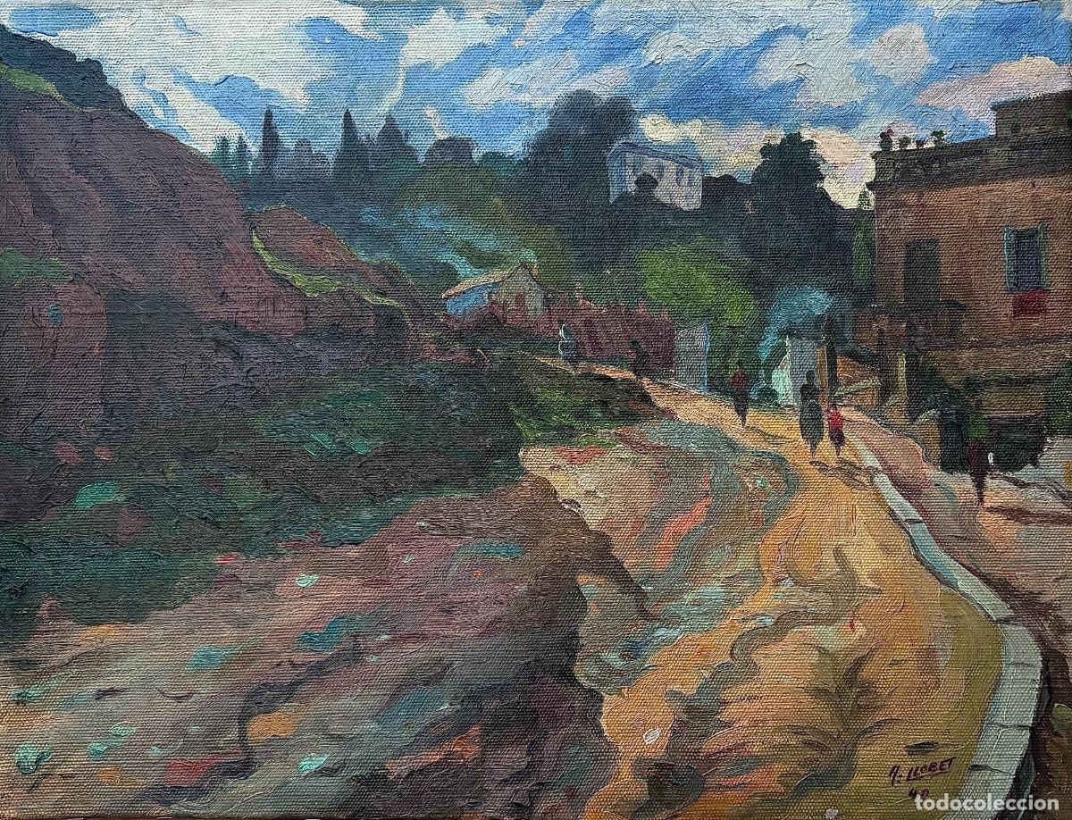 Arte: Antoni Llobet Aracil (Barcelona, 1910). Paisaje con figuras. &Oacute;leo sobre lienzo, 1940