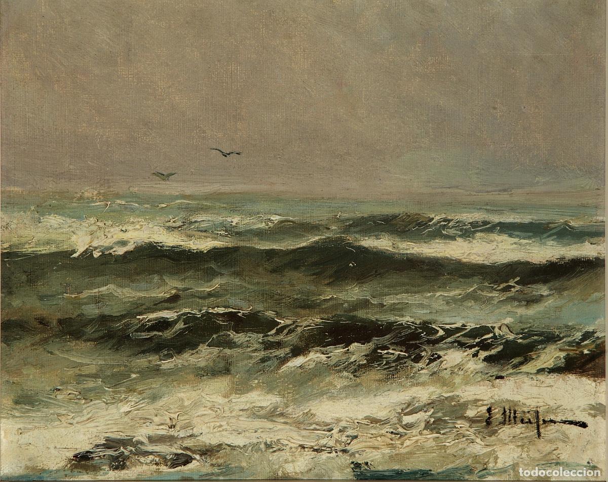Arte: TEMPESTAD. &Oacute;LEO SOBRE LIENZO PEGADO A TABLA. ELISEO MEIFR&Eacute;N ROIG (1857-1940)