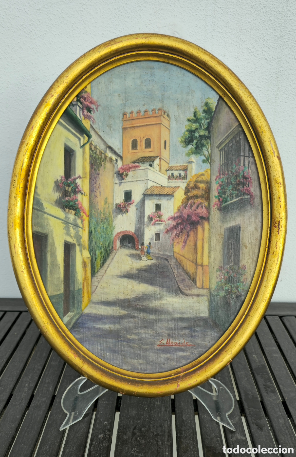 Arte: Oleo vintage sobre tabla