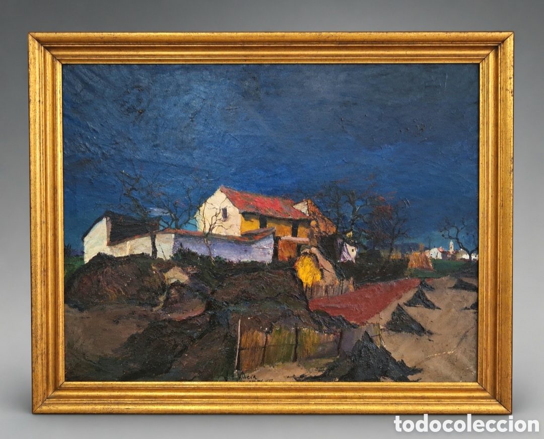 Arte: Juan RIBERA BERENGUER (Valencia 1935-Castell&oacute;n 2016) &rdquo;Alquer&iacute;a&rdquo; &oacute;leo sobre lienzo (65 x 80) 1957