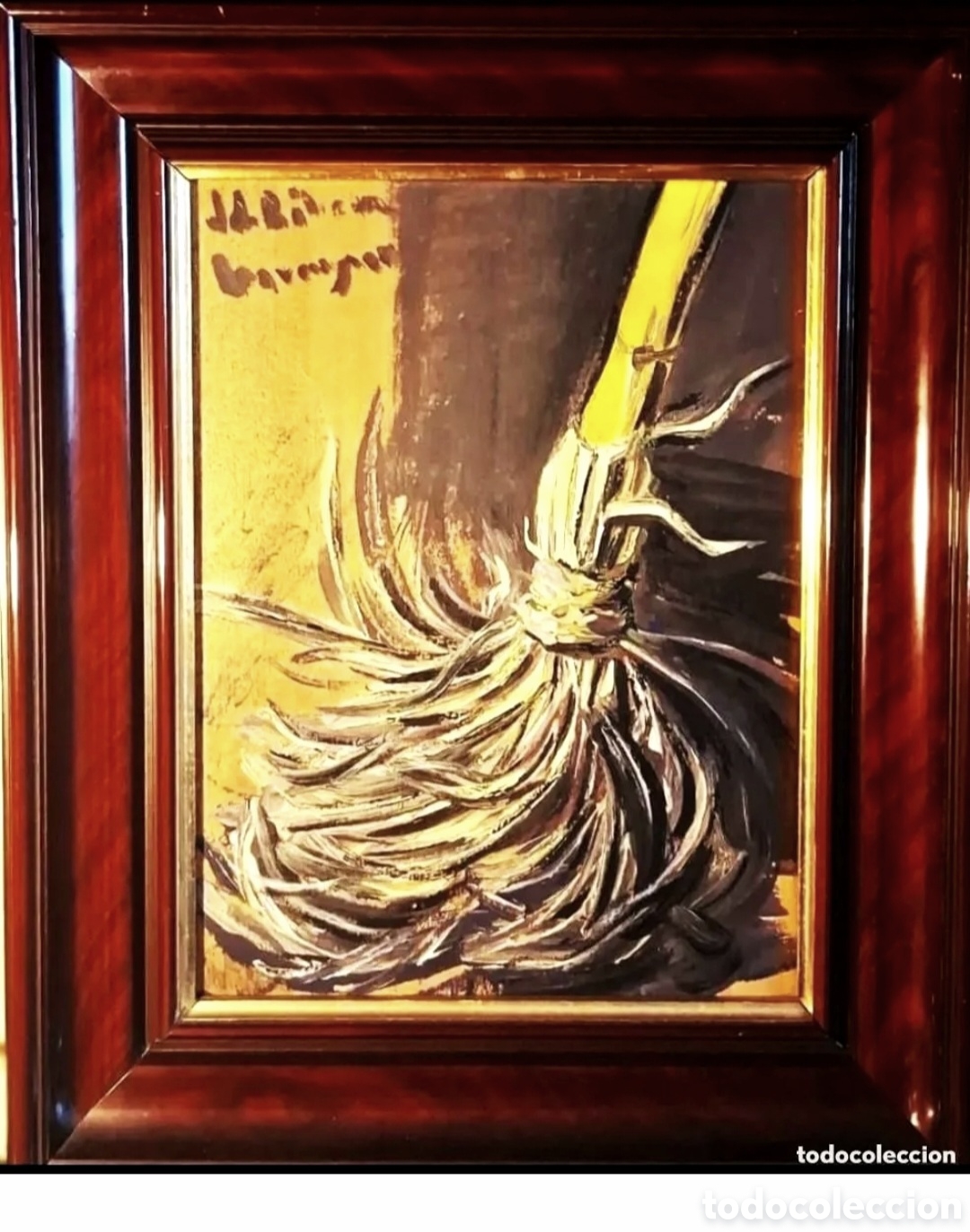 Kunst: Juan Ribera Berenguer (Valencia,1935-Castell&oacute;n,2016) &rdquo;Escoba&rdquo; &oacute;leo sobre tabla (33 x 24) 1977