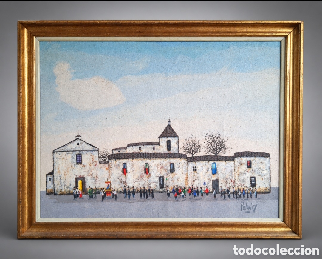 Art: PASCUAL PALACIOS TARDEZ (MADRID 1920-1994) &rdquo;PROCESI&Oacute;N &rdquo; &Oacute;LEO SOBRE LIENZO (67 x 86)