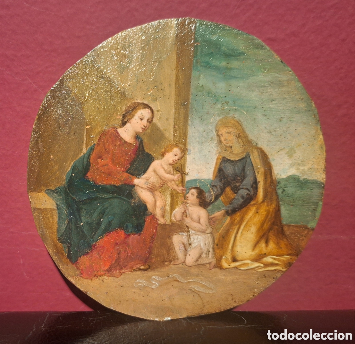 Arte: LA VIRGEN CON EL NI&Ntilde;O, SAN JUANITO Y SANTA ANA. C&Iacute;RCULO DE GIOVANNI FRANCESCO ROMANELLI (1610-62)