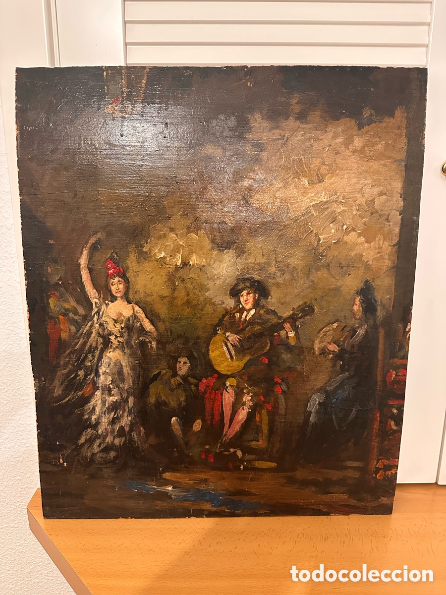 Arte: &Oacute;leo sobre madera costumbrista - Foto 1