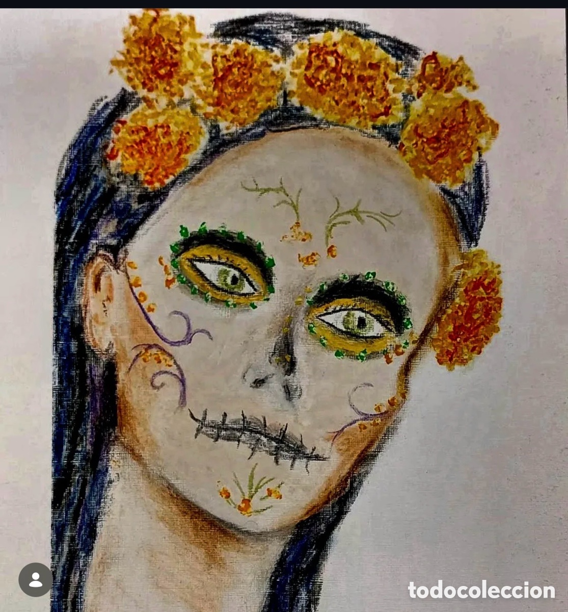 Kunst: Pintura al &oacute;leo pastel. T&iacute;tulo: La Catrina