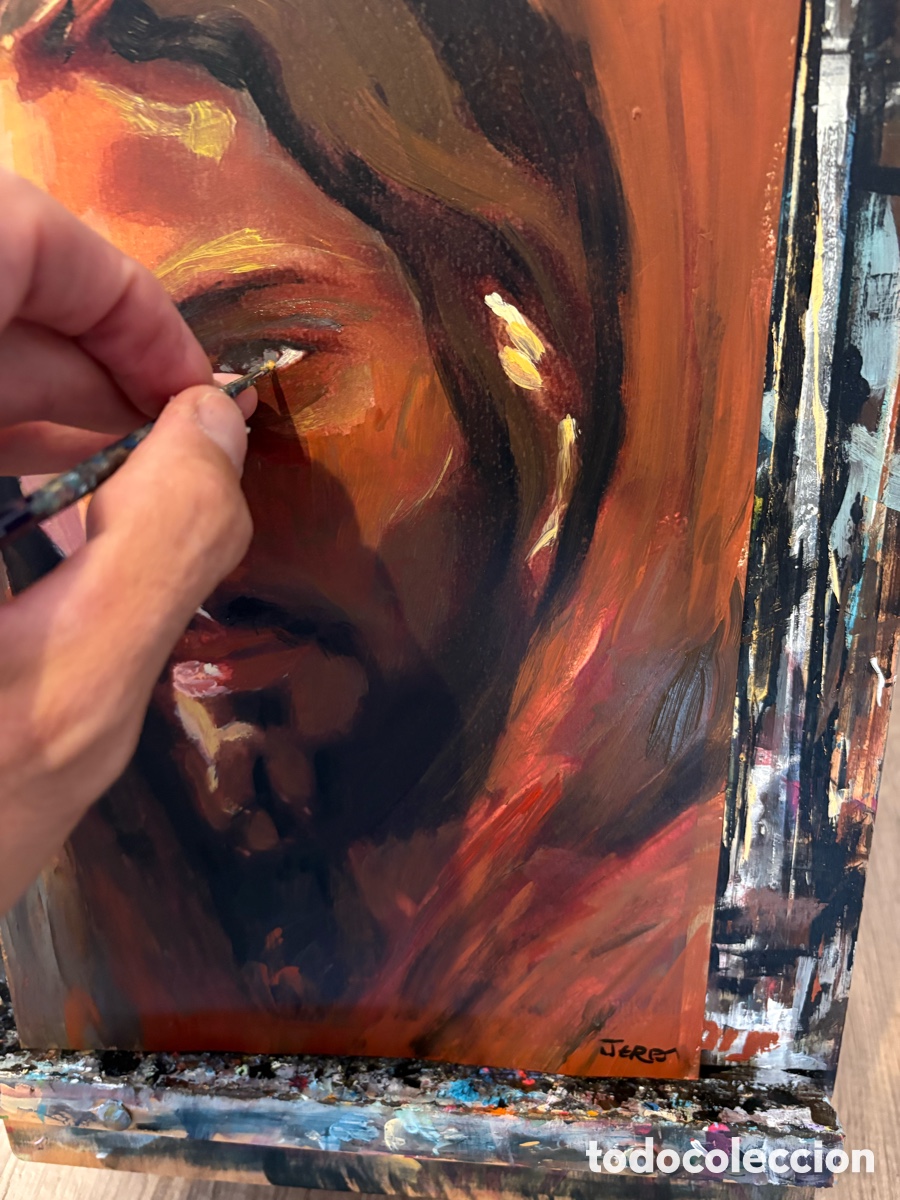 Arte: Cuadro de Jes&uacute;s pintado a mano en acr&iacute;lico - Foto 4