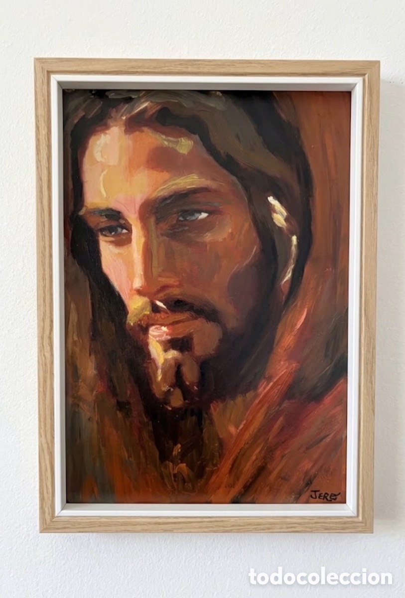 Arte: Cuadro de Jes&uacute;s pintado a mano en acr&iacute;lico