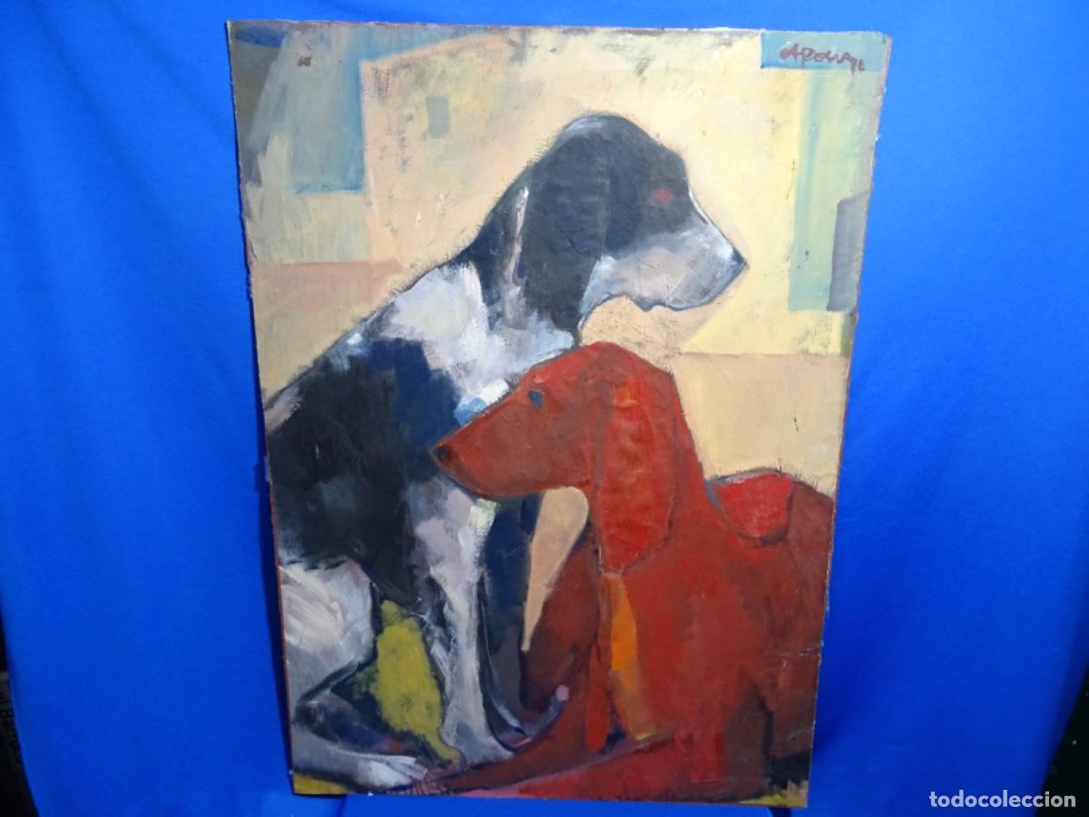 Arte: GRAN &Oacute;LEO TELA PEGADO TABLEX JOAN CAPELLA ARENAS. PERROS RAMON MASOLIVER.