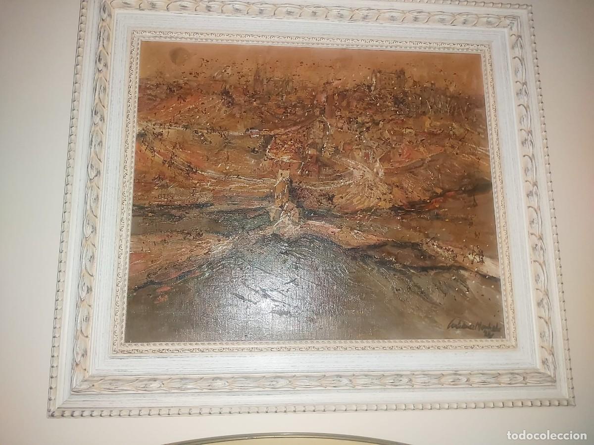 Arte: &Oacute;leo sobre lienzo &rdquo;Toledo&rdquo; - Juan Guti&eacute;rrez Montiel (1934-2008) - Firmado y fechado 1974