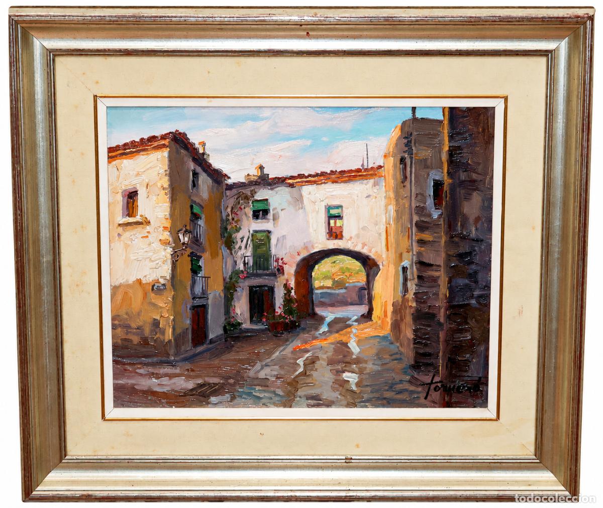 Arte: FRANCESC TORNER&Oacute; G&Oacute;MEZ (1934) OLEO SOBRE TABLEX TITULADO UN RINCON DE PRADES