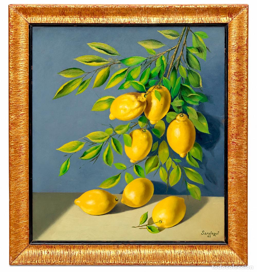 Arte: PATXI SARALEGUI (Bilbao, 1928 &ndash; 2002) OLEO SOBRE TELA. COMPOSICI&Oacute;N CON LIMONES