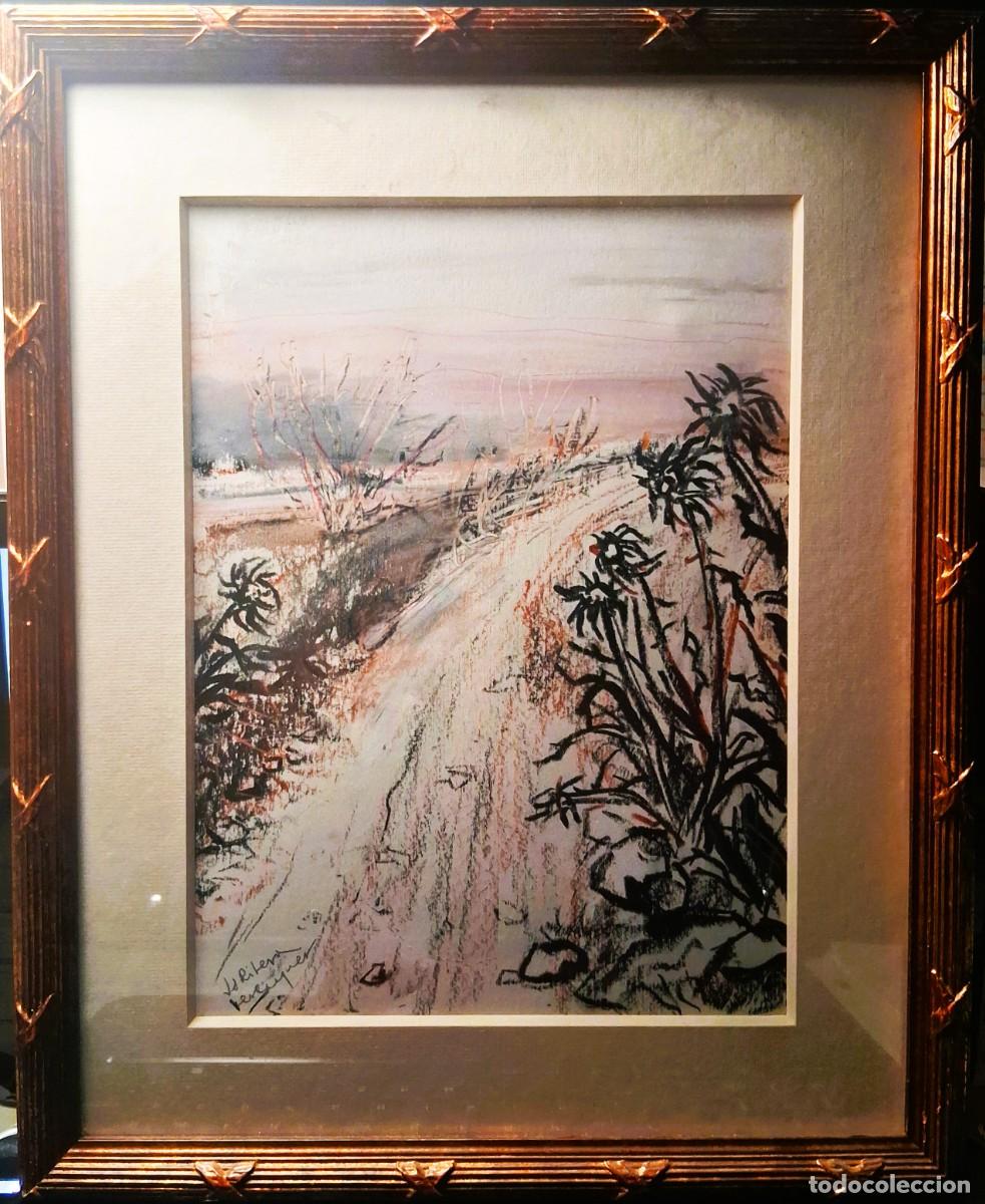 Arte: Ribera Berenguer (Valencia,1935-Castell&oacute;n,2016) &rdquo;Camino &rdquo; c&eacute;ras y gouache (28,5 x 21)
