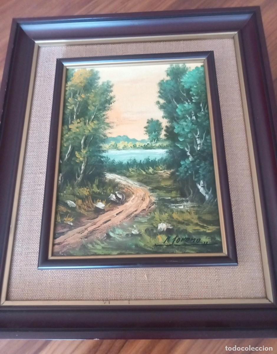 Arte: Cuadro antiguo oleo paisaje Moreno?