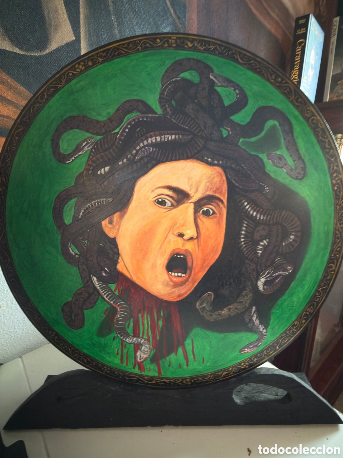 Arte: La Cabeza de Medusa&rdquo; (Homenaje a Caravaggio) - Acr&iacute;lico s/ Cristal Convexo &Oslash; 60 cm