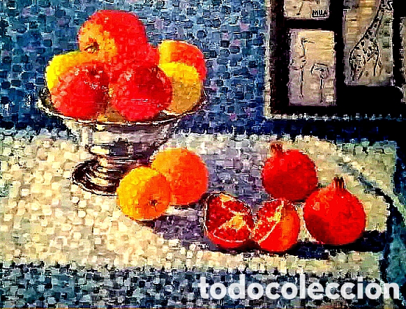 Arte: MESA CON FRUTERO Y FRUTAS - Foto 1