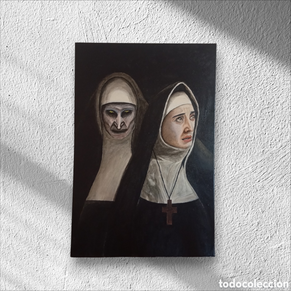 Arte: La sombra de Valak&rdquo; (Expediente Warren / La Monja) - Acr&iacute;lico s/ lienzo 60x40 cm