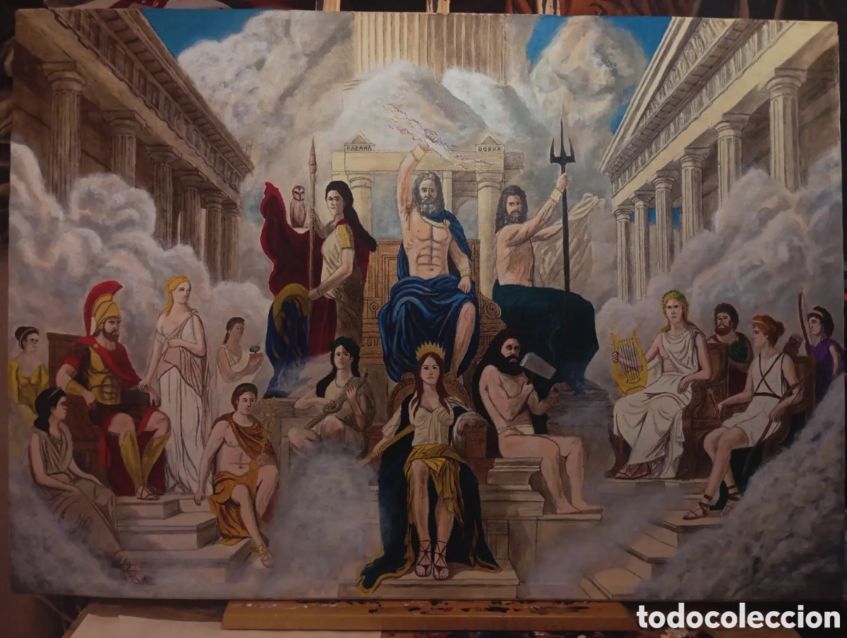Arte: &rdquo;El Olimpo de los Dioses&rdquo; (Mitolog&iacute;a Cl&aacute;sica) - Acr&iacute;lico s/ lienzo 120x85 cm