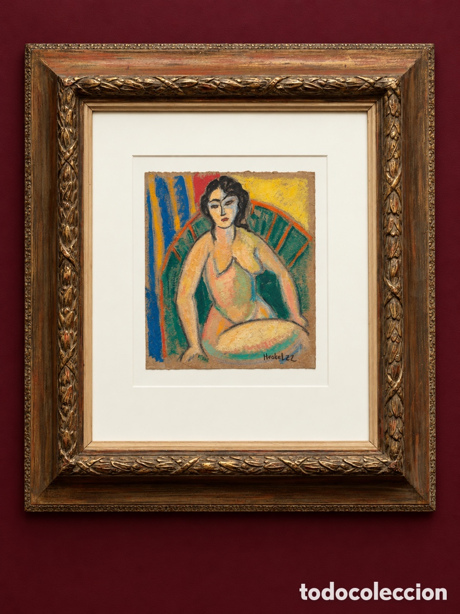 Arte: ERICH HECKEL. &ldquo;RETRATO&rdquo; GOUACHE SOBRE CART&Oacute;N