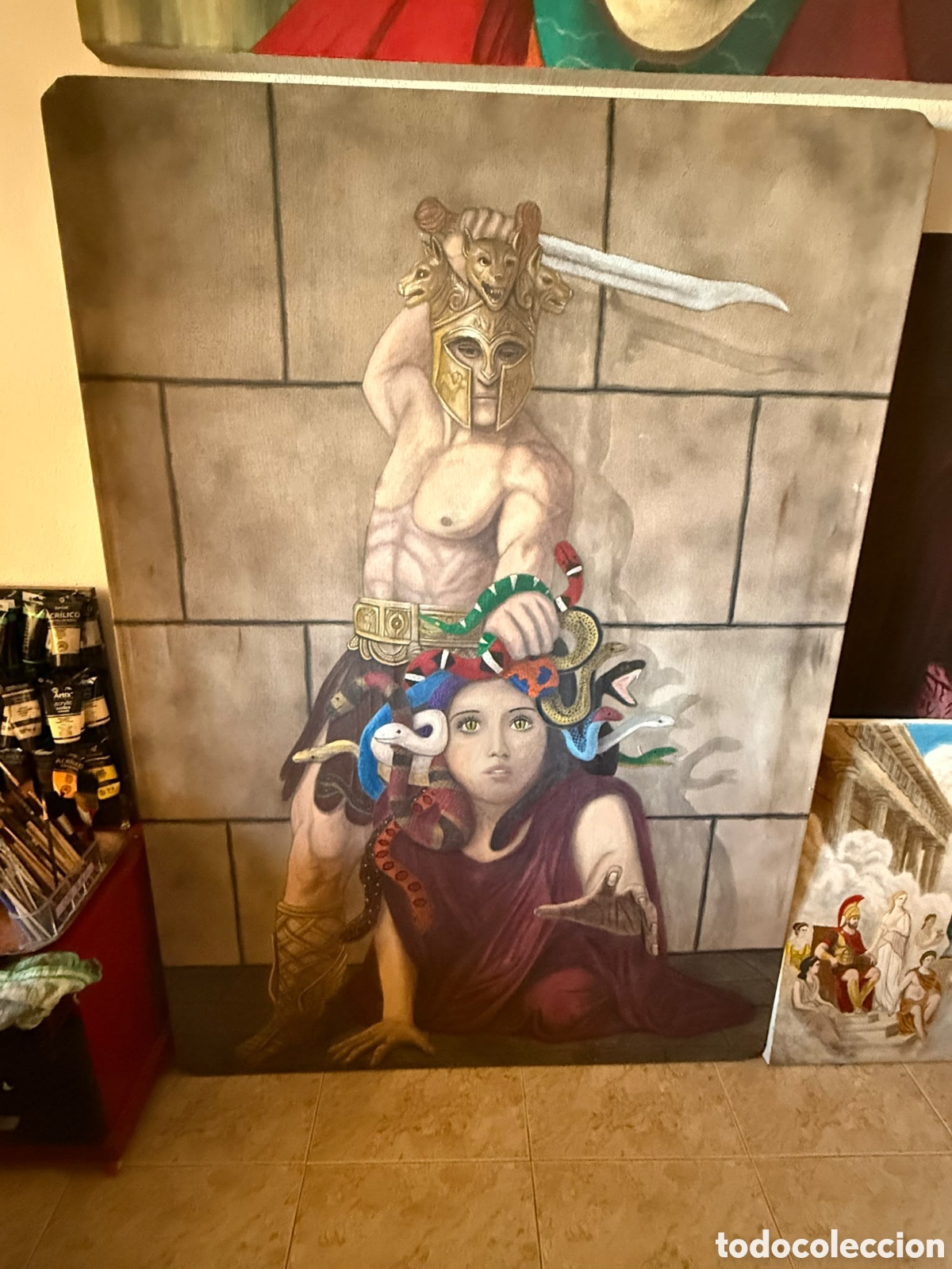 Arte: &rdquo;Perseo y Medusa&rdquo; (Mitolog&iacute;a Cl&aacute;sica) - Acr&iacute;lico s/ lienzo 133x187 cm