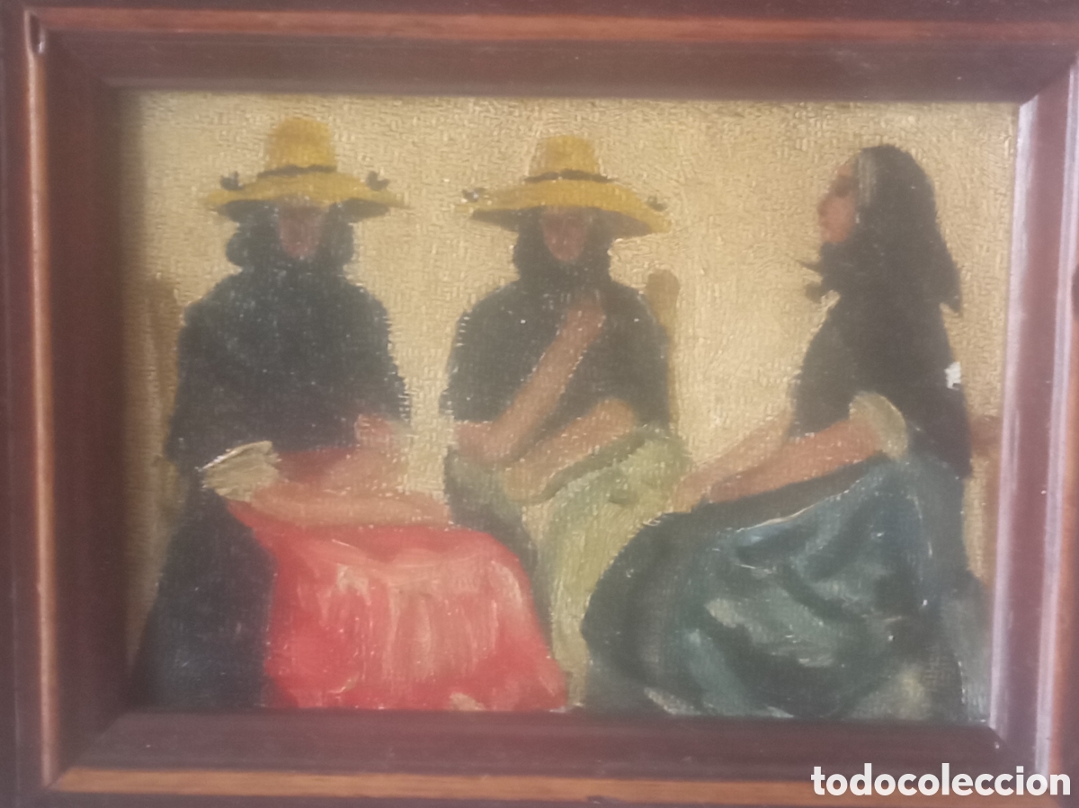 Arte: Antiguo oleo sobre tablex, en miniatura, - Foto 6