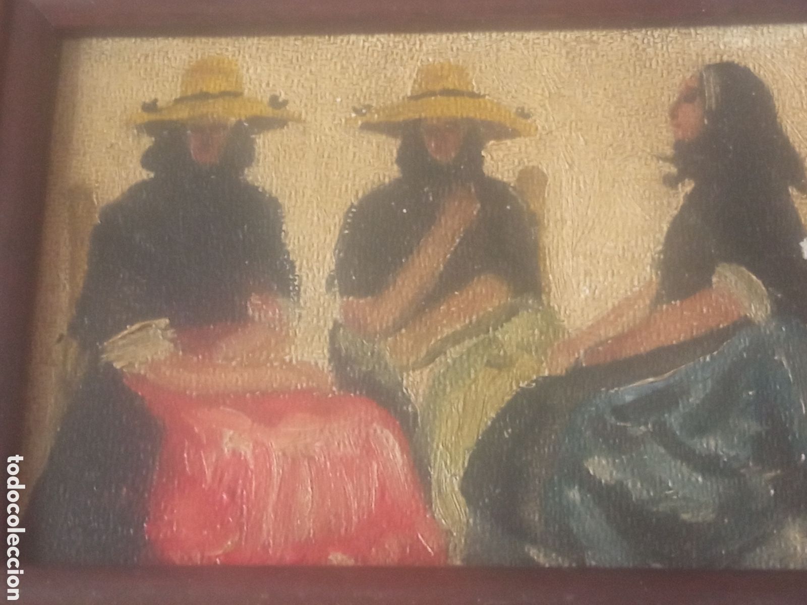 Arte: Antiguo oleo sobre tablex, en miniatura, - Foto 9