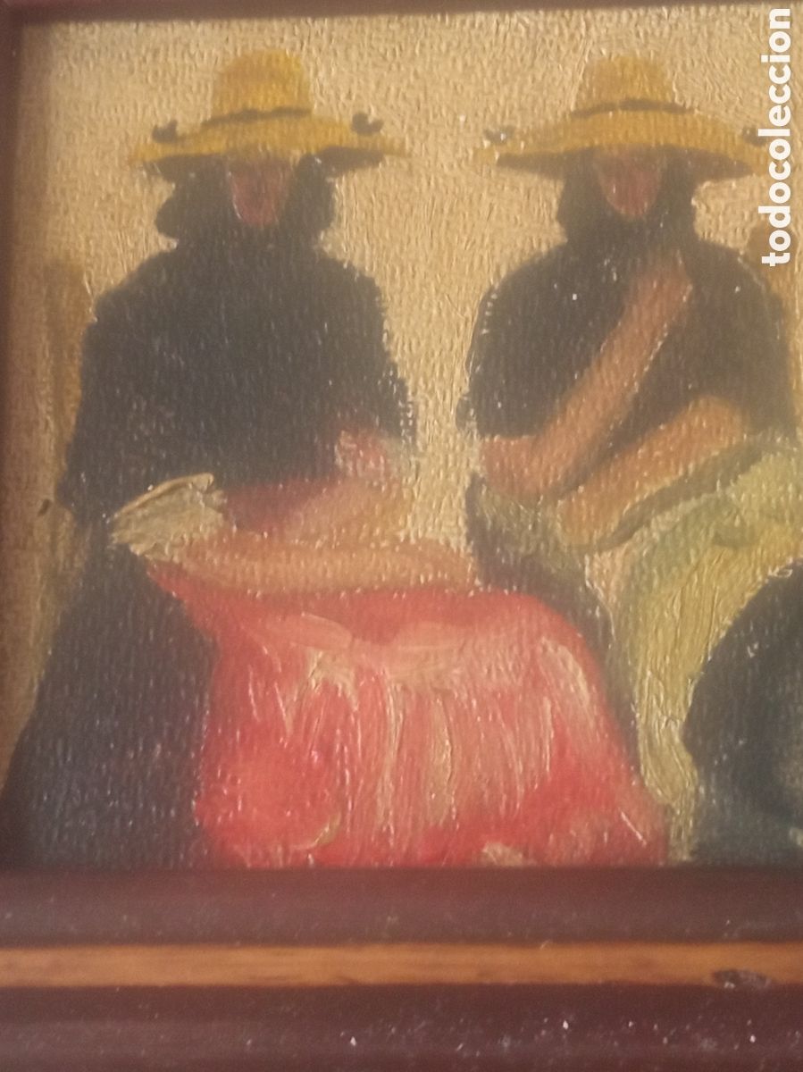 Arte: Antiguo oleo sobre tablex, en miniatura, - Foto 12