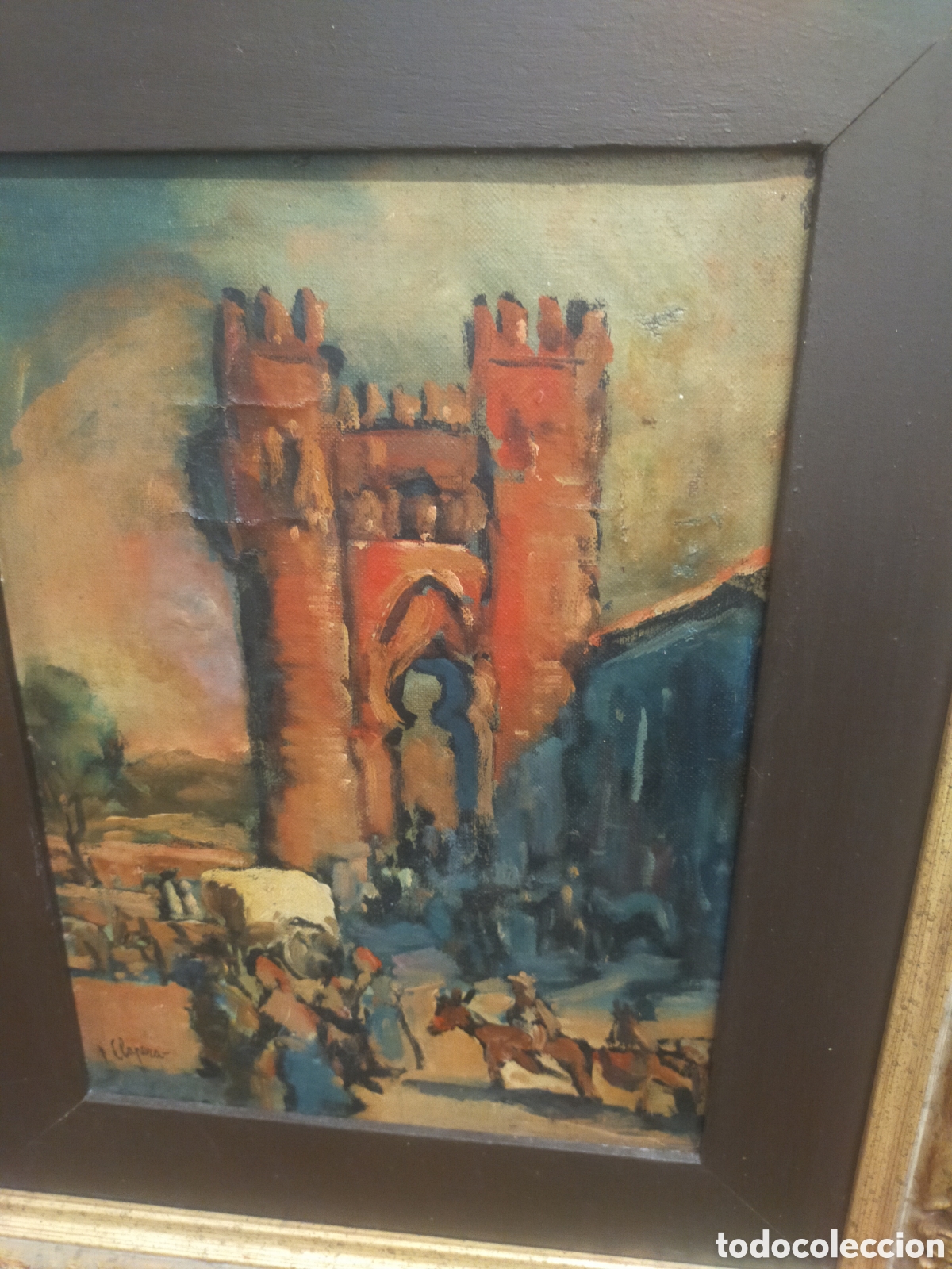 Arte: Cuadro &oacute;leo firmado P.Clapera + Marco - Foto 2