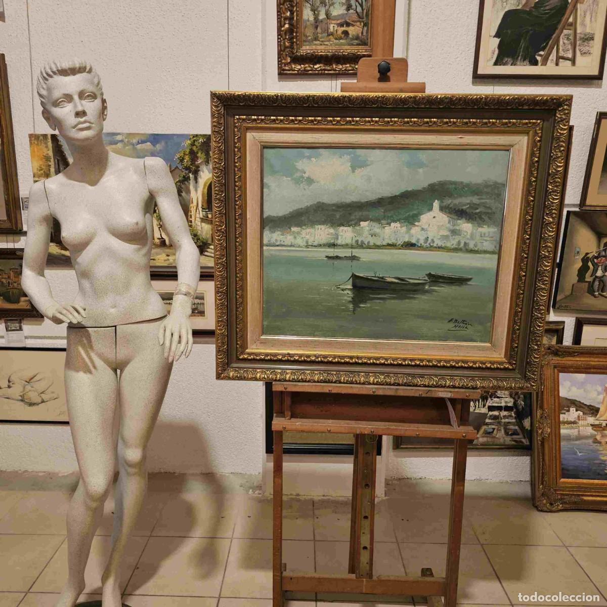 Arte: ENRIC BELTRAN MESSA OLEO VISTA DE CADAQUES