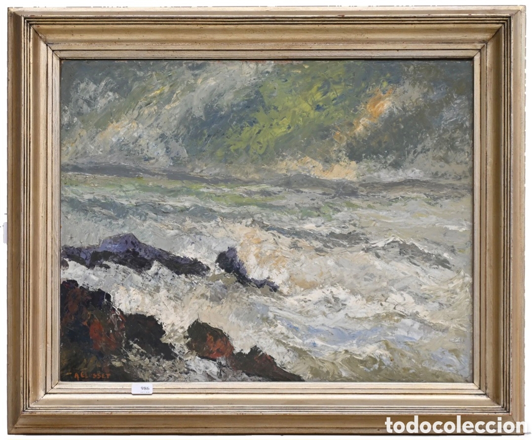 Arte: Armand Closset - &Oacute;leo 60x75 Biarritz &Oacute;leo sobre lienzo Biarritz, localizada, firmada, 60x75cm
