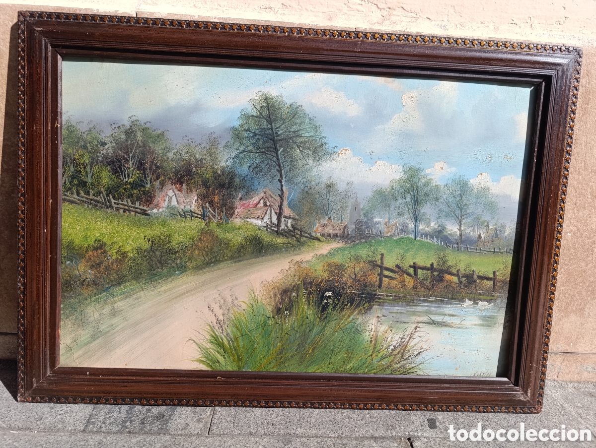 Arte: PAISAJE RURAL, OLEO SOBRE CARTON. ENMARCADO.