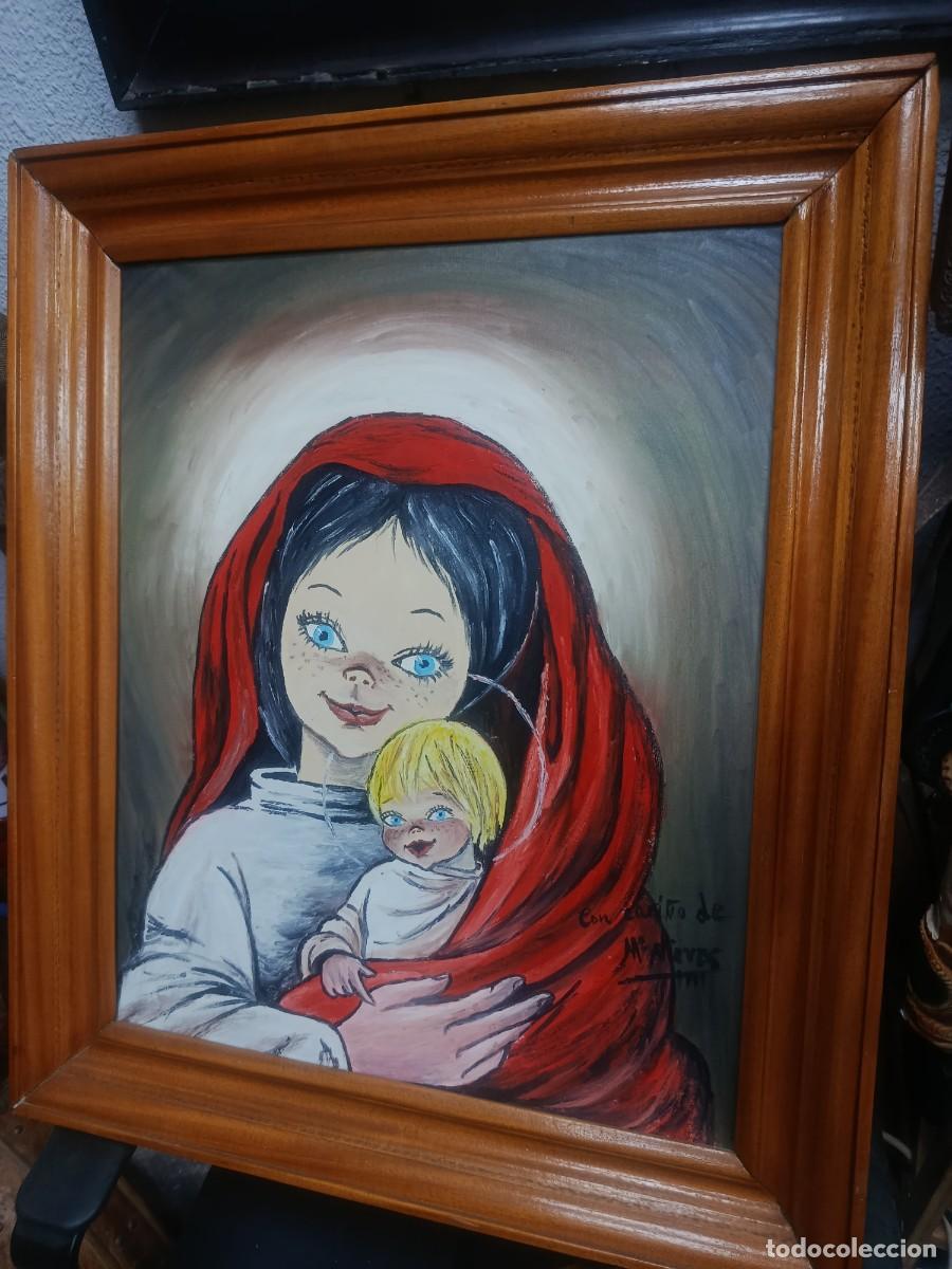 Arte: &Oacute;leo sobre lienzo, Virgen Ye-y&eacute;.A&ntilde;os 60- 70