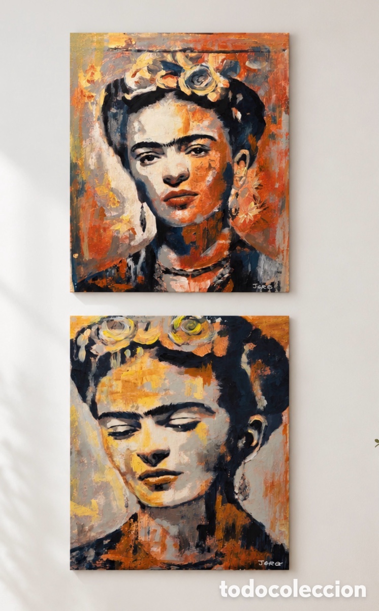 Arte: Dos cuadros de Frida Kahlo realizados a mano. Art pop
