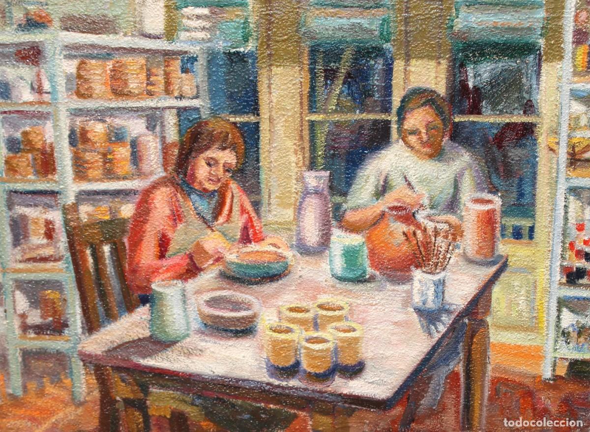 Arte: AONIMO DE MEDIADOS DEL SIGLO XX. OLEO SOBRE TELA. TALLER DE ALFARERIA