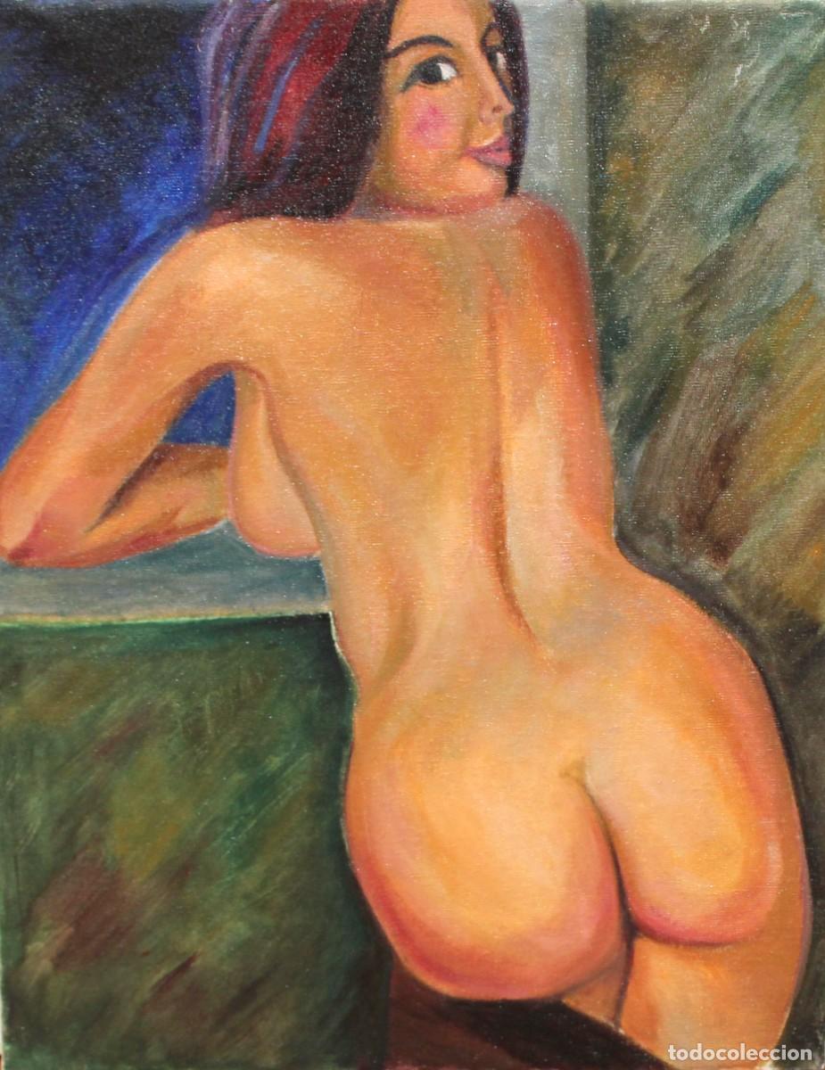 Arte: ANONIMO DE MEDIADOS DEL SIGLO XX. OLEO SOBRE TELA. DESNUDO FEMENINO