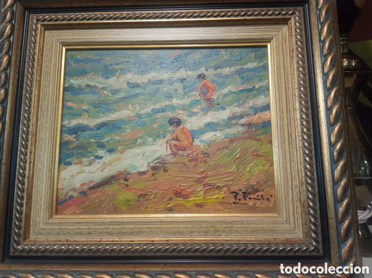Arte: Bonito &oacute;leo sobre lienzo de Pedro Fraile, mide enmarcado 44,5x40cm y la tela 27x22cm