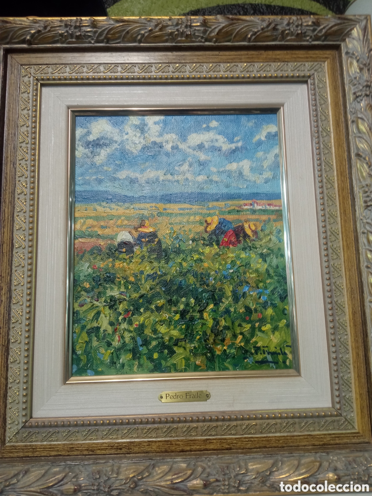 Arte: Bonito &oacute;leo sobre lienzo firmado por Pedro Fraile, mide enmarcado 46,5x41,5 cm y la tela 27x22 cm