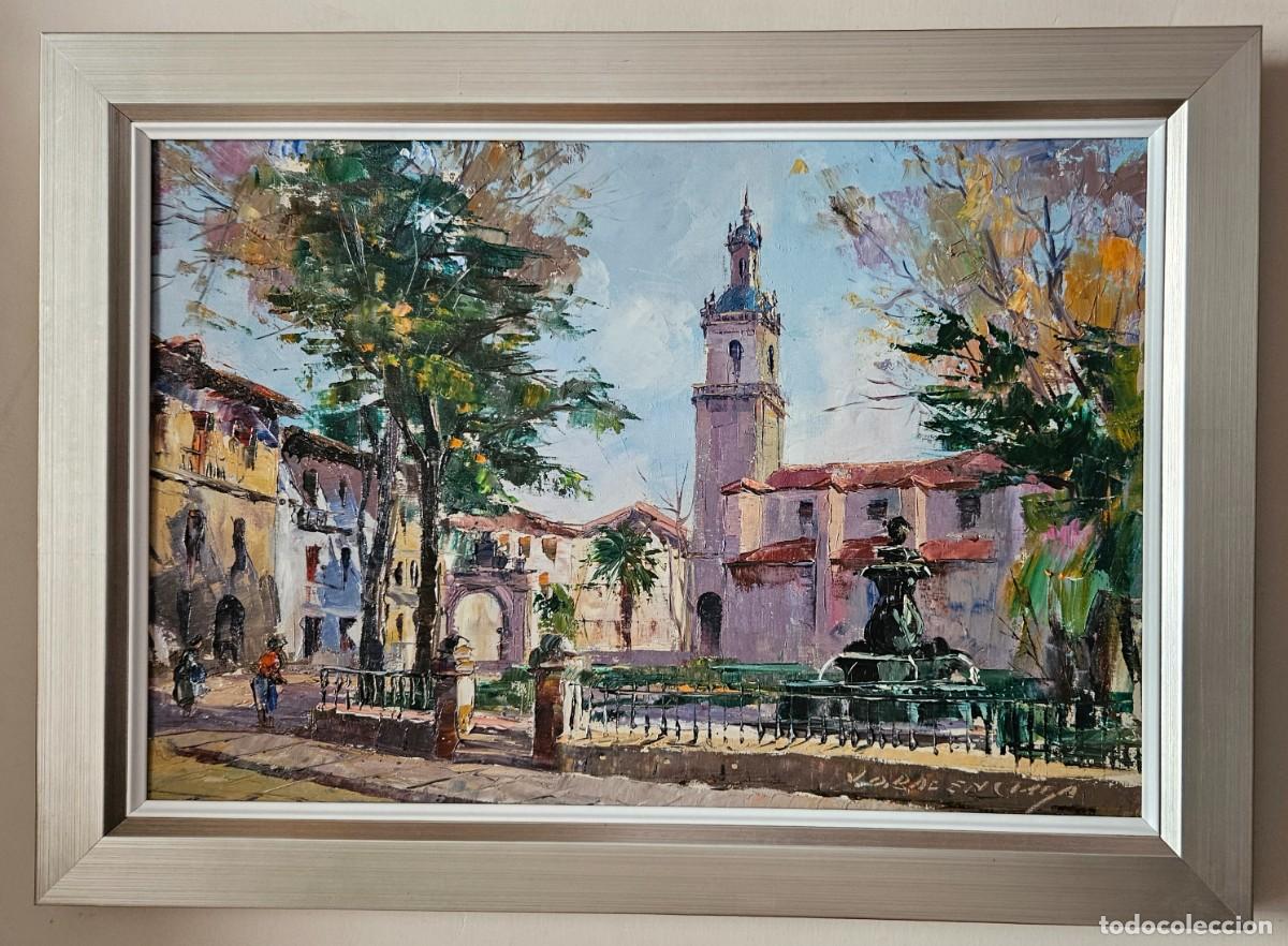 Arte: Vista de la Plaza de Santa Ana, Durango, Vizcaya. Juan Olivares Balenciaga